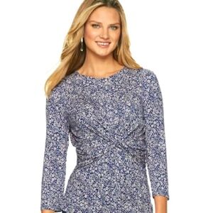 🩷 JUICY COUTURE Blue/Pink Front Twist Top